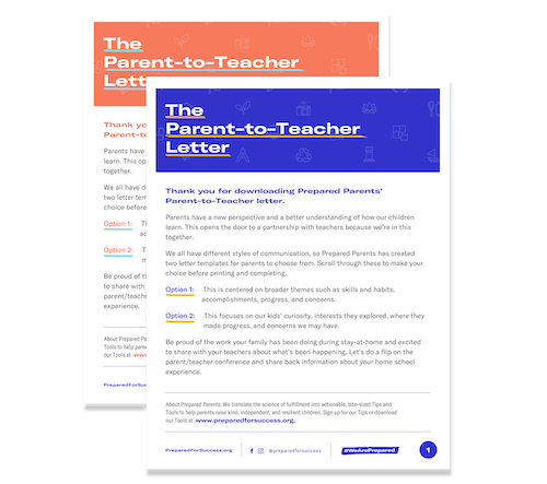 Parent To Teacher Letter By Prepared Parents Prepared Parents