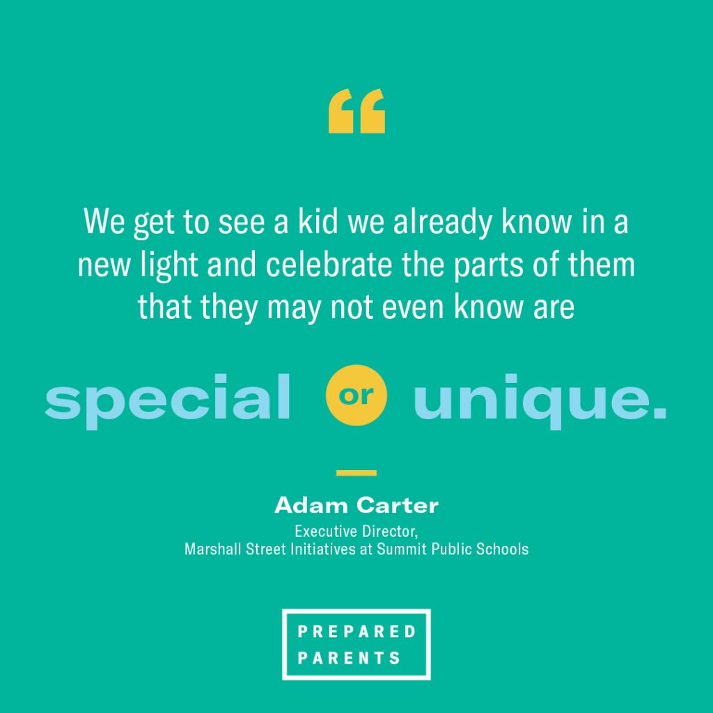 a celebration of learning allows us to see our kids in a new light and celebrate what is unique and special about them, says long-time educator Adam Carter