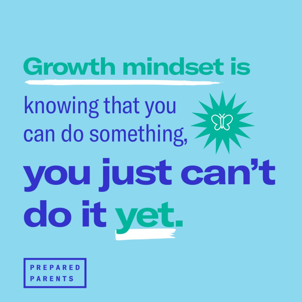 Growth mindset is knowing that you can do something, you just can't do it yet. 